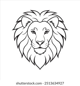 African Lion Head with peaceful eyes
