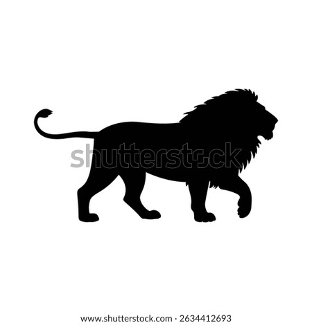 African lion silhouette walking side profile