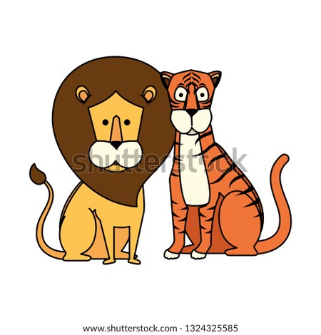 african lion with tiger