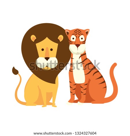 african lion with tiger
