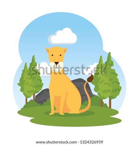 african lioness in the landscape