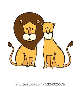 african lions couple characters