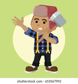 african lumberjack illustration design