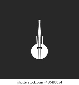 African lute Kora sign simple icon on background