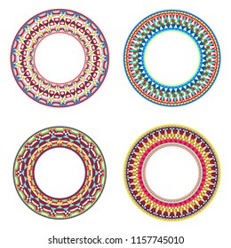 African Maasai Beads Necklace Design Vector Illustrations.