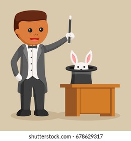 African Magician Summon Rabbit His Hat Stock Vector (Royalty Free ...