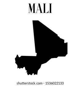 African Mali outline world map silhouette vector illustration, creative design background, national country flag, design element, symbols from countries all continents set. 