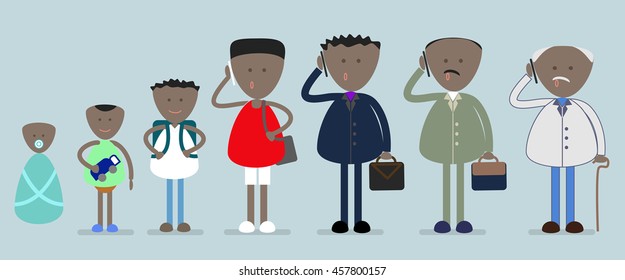 African man , from birth to old age 