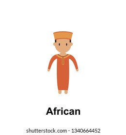 African, man cartoon icon. Element of People around the world color icon. Premium quality graphic design icon. Signs and symbols collection icon for websites, web design
