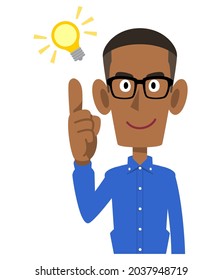 African man in casual clothes with inspiration