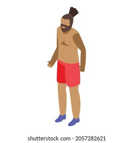 African man icon. Isometric of african man vector icon for web design isolated on white background