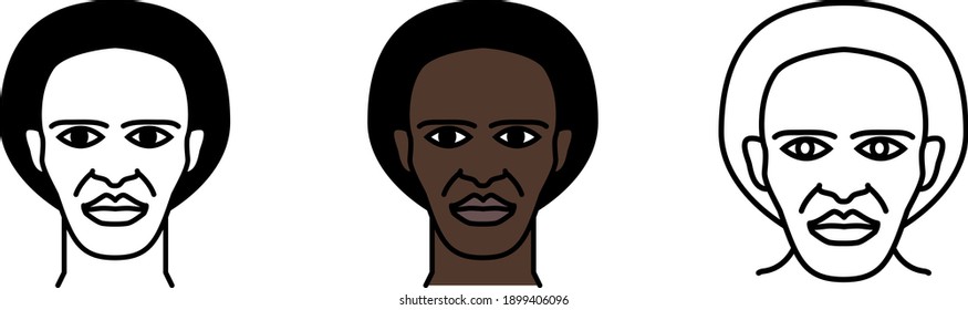 African man icon, vector illustration.