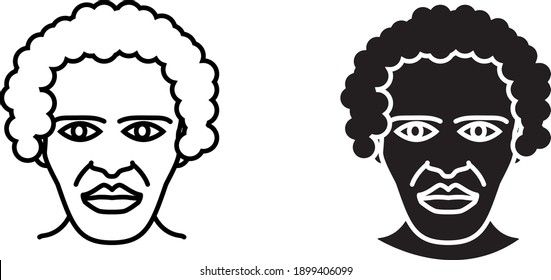 Icono del hombre africano, ilustración vectorial.