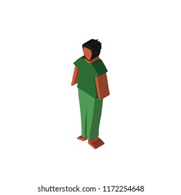 African man isometric left top view 3D icon