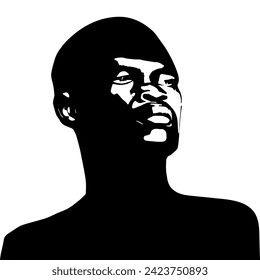 African Man portrait silhouette. Black history month