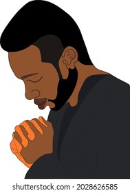 African man praying for god Vector Illustration