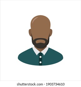 African man user account icon on white background