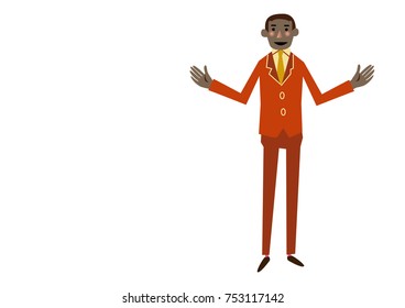 An African man wearing a suit.Business scene.