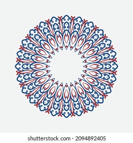 African Mandala. Printable package decorative elements. Oriental, mystic, alchemy pattern. Coloring page template. Vector illustration.