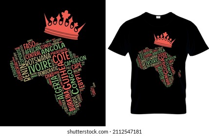 African Map Cloud T Shirt Design - Black History Month -  Black Pride - Black Lives Matter - Black History T-shirt Design svg