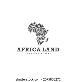 African Map Fingerprint Logo Design Vector Image