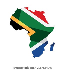 african map with flag icon