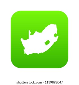 African map icon green vector isolated on white background