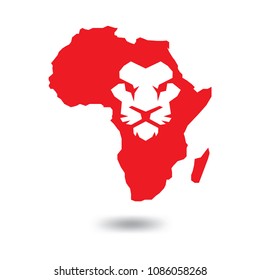 African map with lion head logo