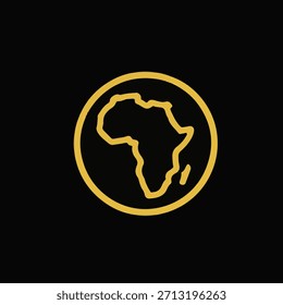African map minimalist logo design
