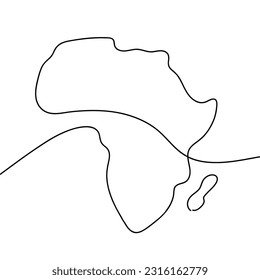 The african map one line art vector