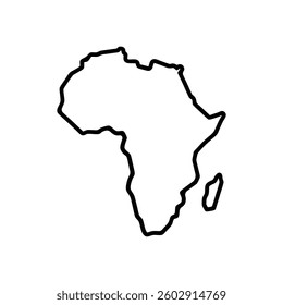 African map silhouette vector symbol in illustration on white background