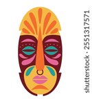 african mask culture icon isolated