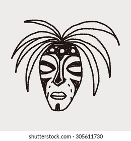 African mask doodle