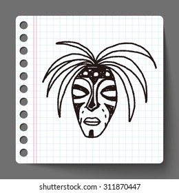 African mask doodle