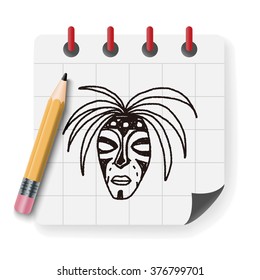 African mask doodle