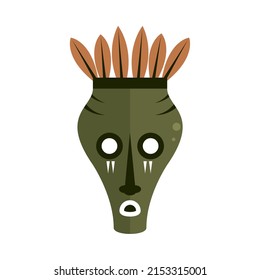 máscara africana con icono de pluma