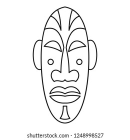 African mask icon. Outline african mask vector icon for web design isolated on white background