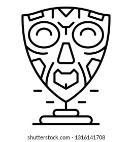 African mask icon. Outline african mask vector icon for web design isolated on white background