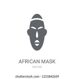 African mask icon. Trendy African mask logo concept on white background from Culture collection. Suitable for use on web apps, mobile apps and print media.