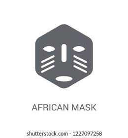 african Mask icon. Trendy african Mask logo concept on white background from Museum collection. Suitable for use on web apps, mobile apps and print media.