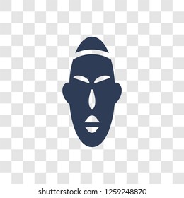 African mask icon. Trendy African mask logo concept on transparent background from Culture collection