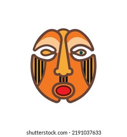 african mask isolated on white background