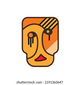 african mask isolated on white background