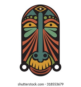African Mask on a white background