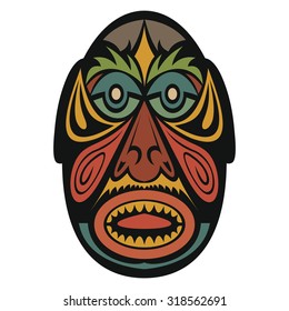 African mask on a white background