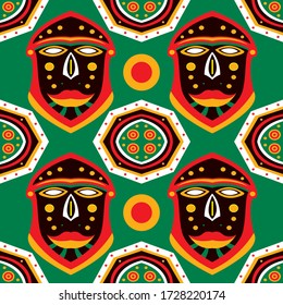 African Mask Pattern Art (Vector Art)