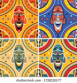 African Mask Pattern Art (Vector Art)