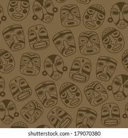 African Mask seamless pattern