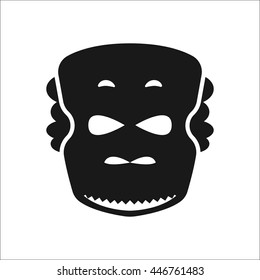 The African mask sign simple icon on background