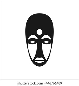 The African mask sign simple icon on background